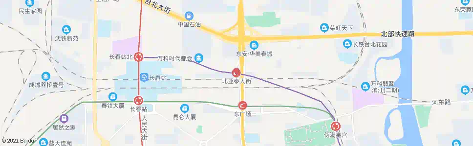 长春北亚泰大街_公交站地图_长春公交_妙搜公交查询2025