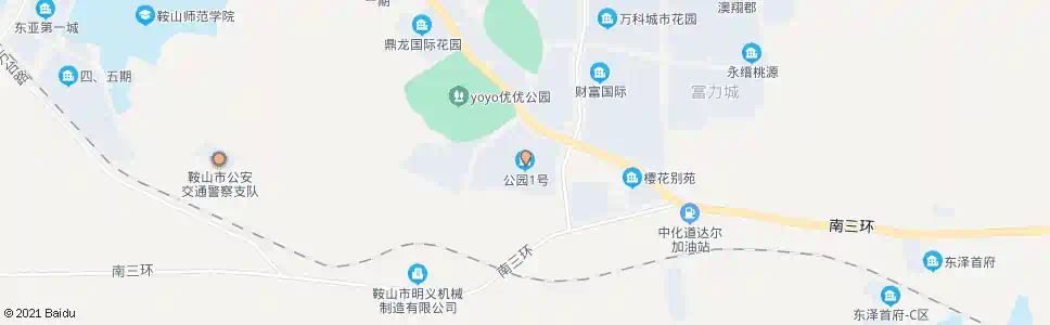 鞍山公园一号_公交站地图_鞍山公交_妙搜公交查询2025