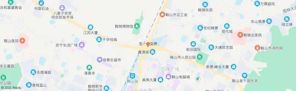 鞍山五一枢纽站b区_公交站地图_鞍山公交_妙搜公交查询2025