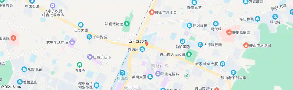 鞍山五一枢纽站_公交站地图_鞍山公交_妙搜公交查询2025