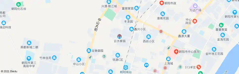 朝阳云水家园_公交站地图_朝阳公交_妙搜公交查询2025