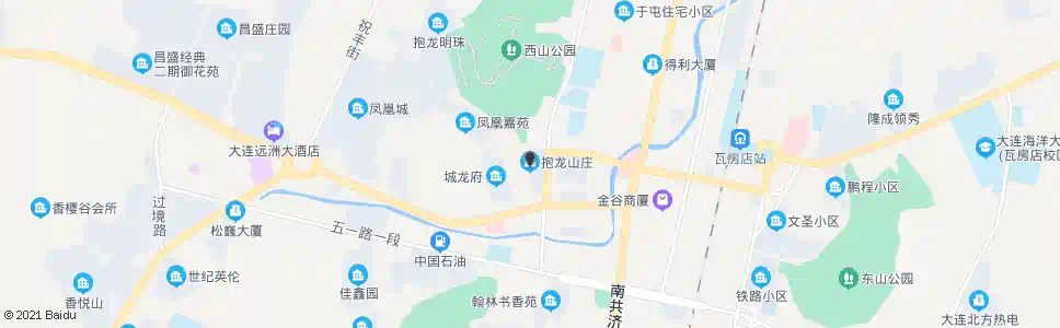 大连抱龙山庄_公交站地图_大连公交_妙搜公交查询2025