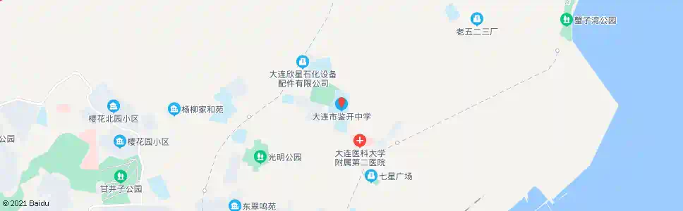 大连大连市鉴开中学_公交站地图_大连公交_妙搜公交查询2025