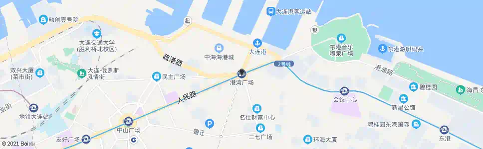 大连港湾广场_公交站地图_大连公交_妙搜公交查询2025