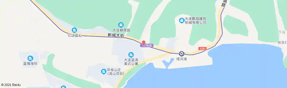 大连蓝湾后门_公交站地图_大连公交_妙搜公交查询2025