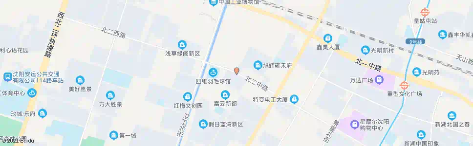 沈阳北二路奖工街_公交站地图_沈阳公交_妙搜公交查询2025