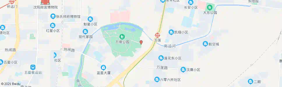 沈阳万泉公园东门_公交站地图_沈阳公交_妙搜公交查询2025