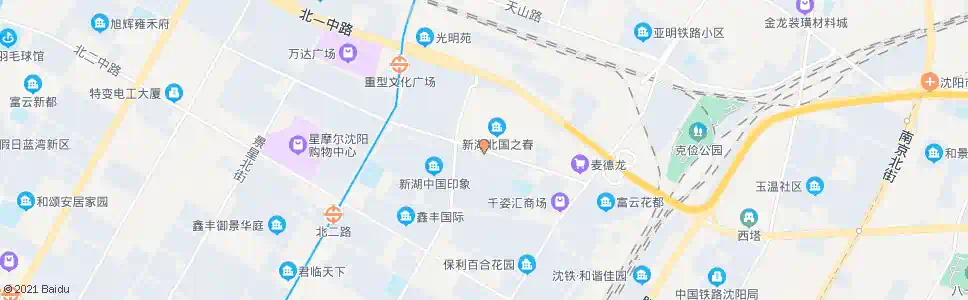 沈阳新湖北国之春南_公交站地图_沈阳公交_妙搜公交查询2025