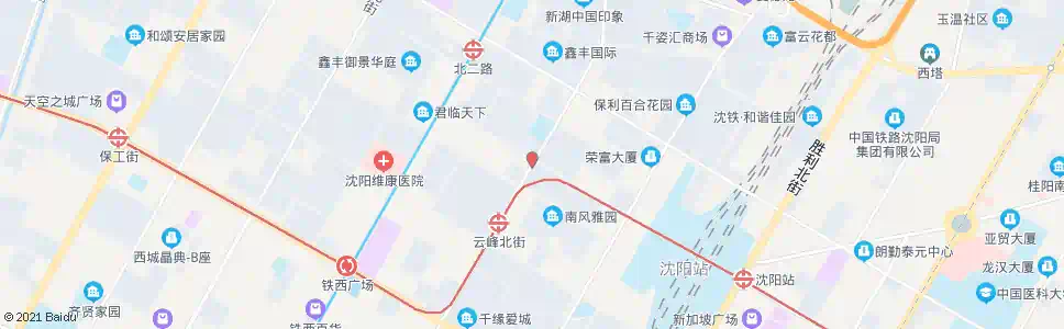 沈阳北三路云峰街_公交站地图_沈阳公交_妙搜公交查询2025