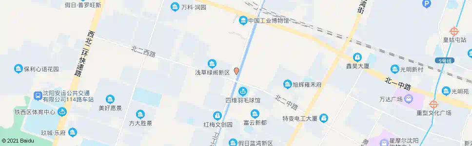 沈阳北二路卫工街_公交站地图_沈阳公交_妙搜公交查询2025