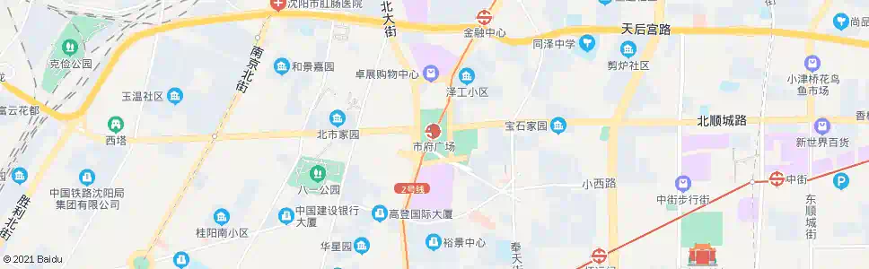 沈阳市府广场西_公交站地图_沈阳公交_妙搜公交查询2025