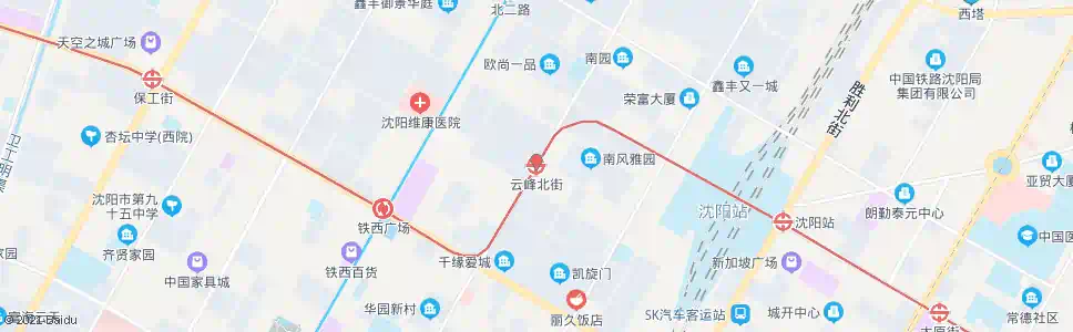 沈阳云峰北街站_公交站地图_沈阳公交_妙搜公交查询2025