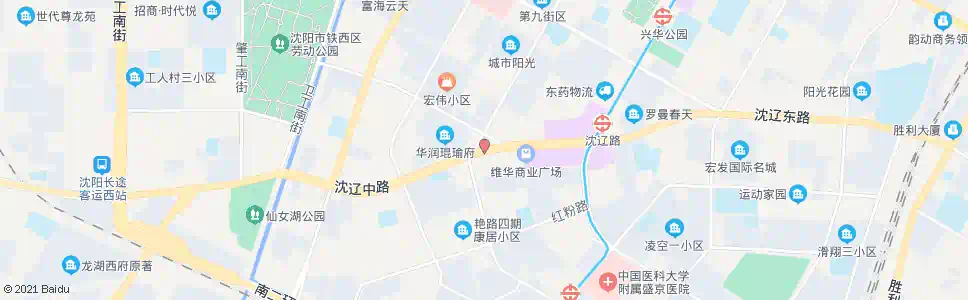 沈阳沈辽路艳粉街_公交站地图_沈阳公交_妙搜公交查询2025