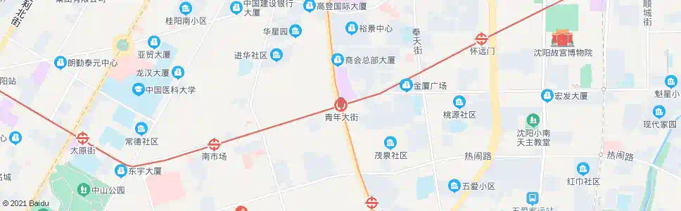 沈阳青年大街站_公交站地图_沈阳公交_妙搜公交查询2025