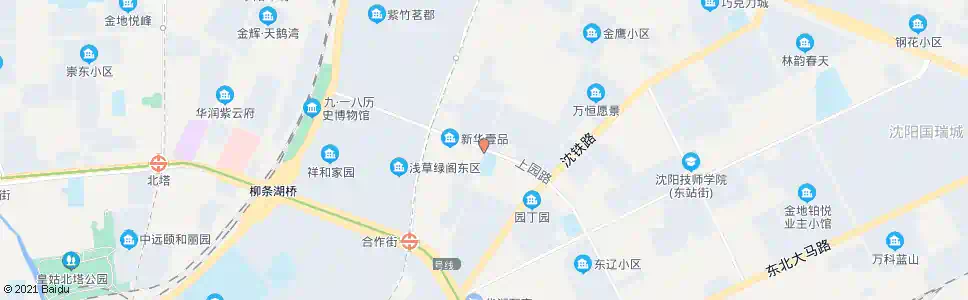 沈阳北大营街上园路_公交站地图_沈阳公交_妙搜公交查询2025