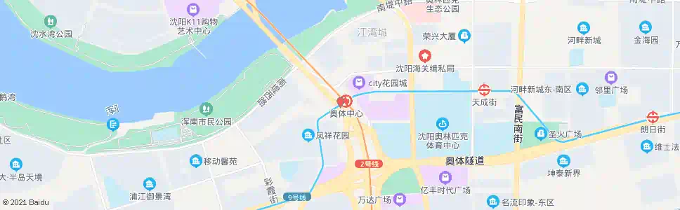 沈阳奥体中心地铁站_公交站地图_沈阳公交_妙搜公交查询2025