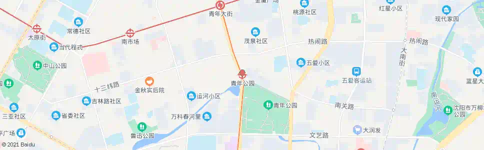 沈阳青年公园站_公交站地图_沈阳公交_妙搜公交查询2025