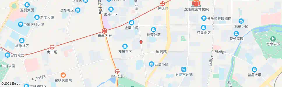 沈阳奉天街北热闹路_公交站地图_沈阳公交_妙搜公交查询2025