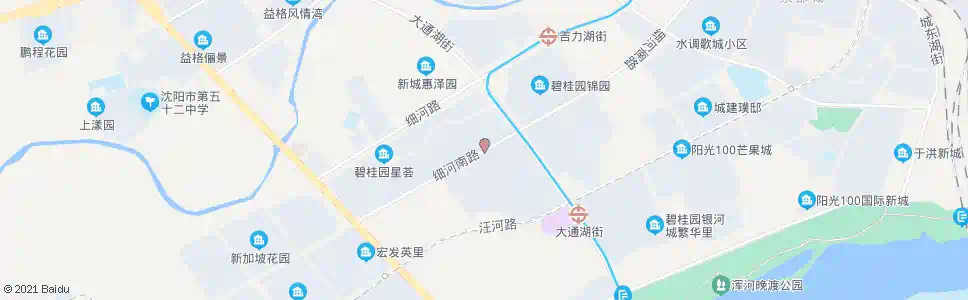 沈阳细河南路大通湖街西_公交站地图_沈阳公交_妙搜公交查询2025
