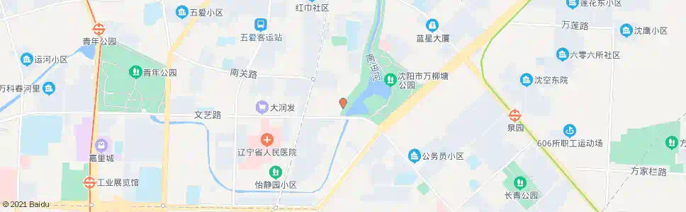 沈阳万柳塘公园西_公交站地图_沈阳公交_妙搜公交查询2025