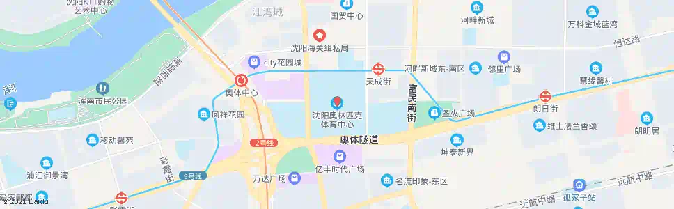 沈阳奥体中心_公交站地图_沈阳公交_妙搜公交查询2025