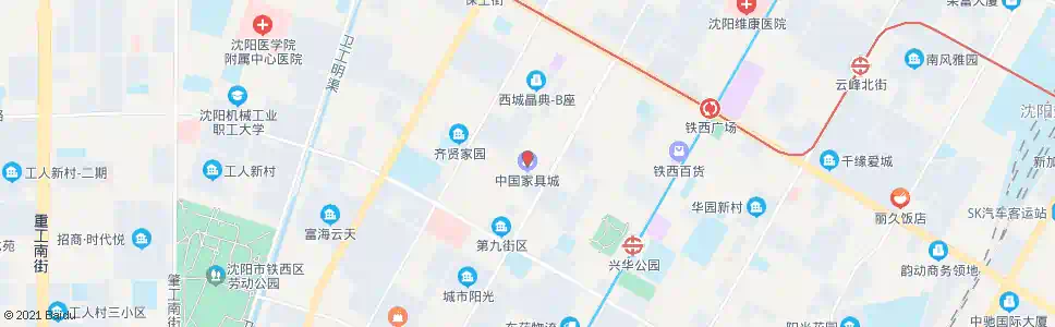沈阳中国家具城三期_公交站地图_沈阳公交_妙搜公交查询2025