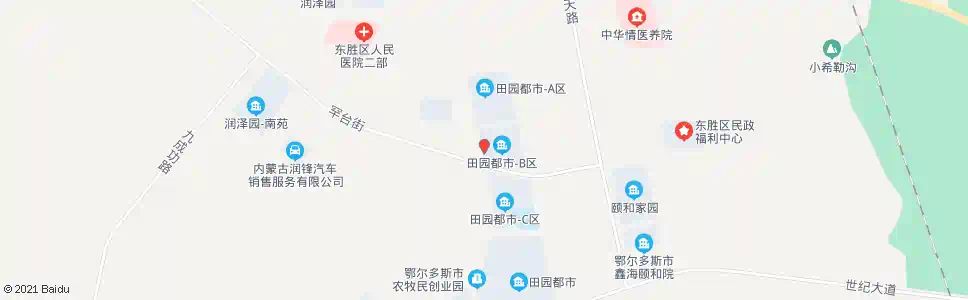 鄂尔多斯田园都市B区_公交站地图_鄂尔多斯公交_妙搜公交查询2025