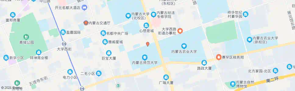 呼和浩特内蒙古大学职业技术学院北门_公交站地图_呼和浩特公交_妙搜公交查询2025