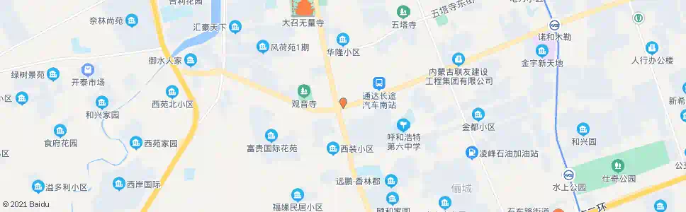 呼和浩特南茶坊_公交站地图_呼和浩特公交_妙搜公交查询2025