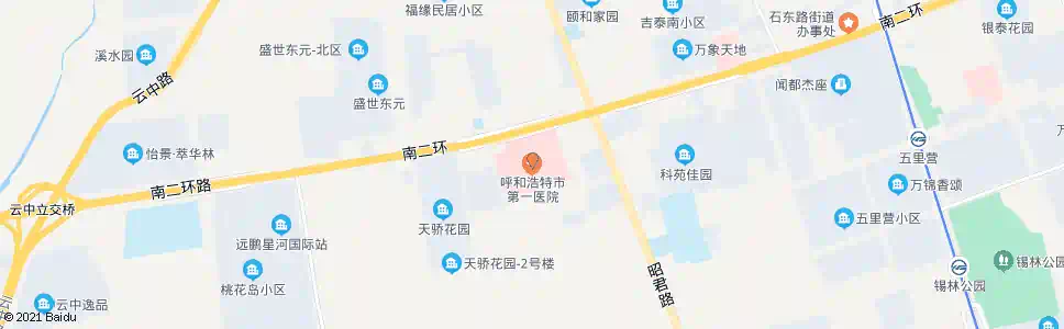 呼和浩特呼和浩特市第一医院_公交站地图_呼和浩特公交_妙搜公交查询2025