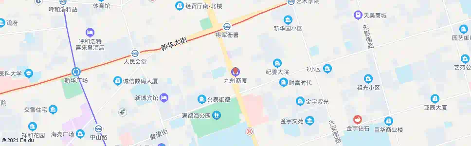 呼和浩特九州商厦_公交站地图_呼和浩特公交_妙搜公交查询2025
