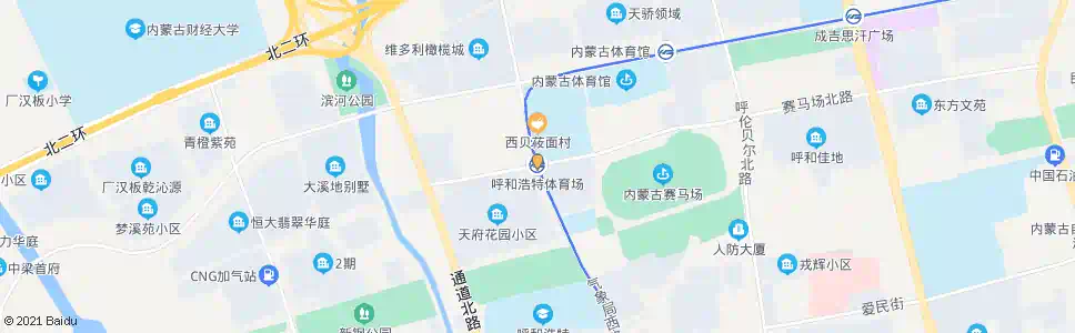 呼和浩特呼和浩特市体育场_公交站地图_呼和浩特公交_妙搜公交查询2025