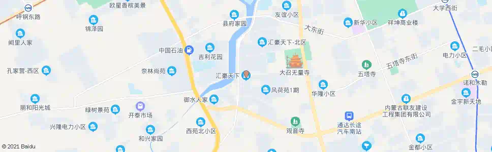 呼和浩特汇豪天下_公交站地图_呼和浩特公交_妙搜公交查询2025