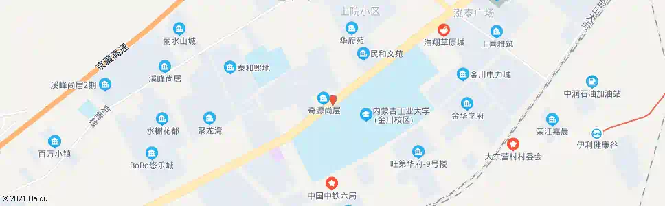 呼和浩特奇源济隆小区_公交站地图_呼和浩特公交_妙搜公交查询2025