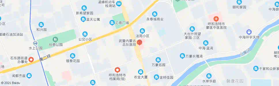 呼和浩特武警医院(内蒙古工商局)_公交站地图_呼和浩特公交_妙搜公交查询2025