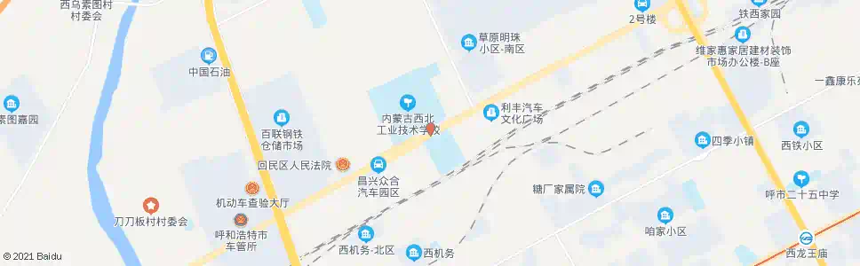 呼和浩特呼铁局司机学校_公交站地图_呼和浩特公交_妙搜公交查询2025