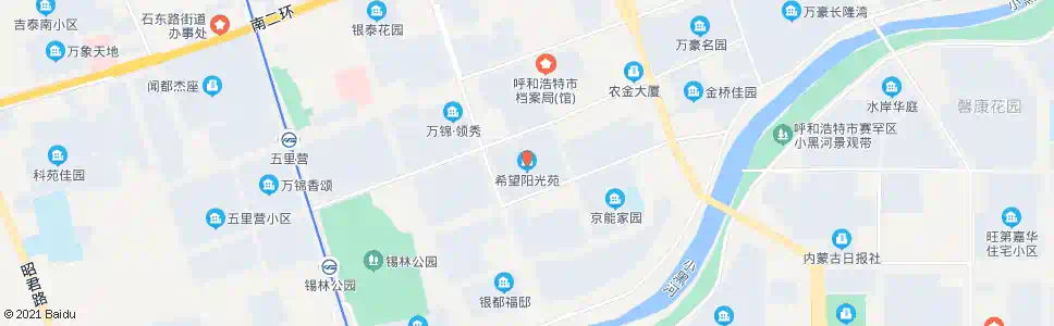 呼和浩特希望阳光苑_公交站地图_呼和浩特公交_妙搜公交查询2025