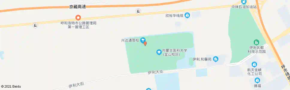 呼和浩特内蒙古医学院(新校区)_公交站地图_呼和浩特公交_妙搜公交查询2025