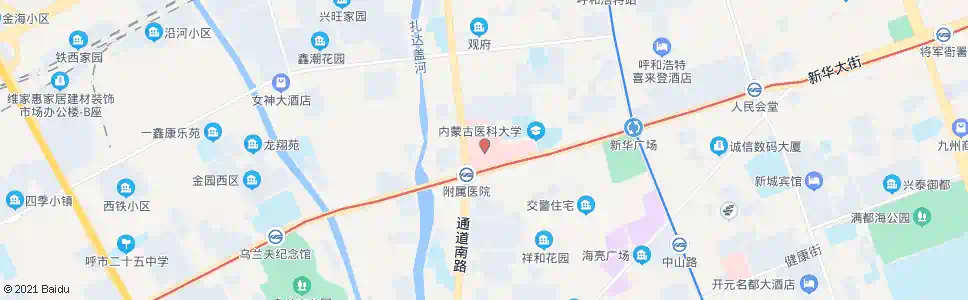呼和浩特医科大学附属医院_公交站地图_呼和浩特公交_妙搜公交查询2025