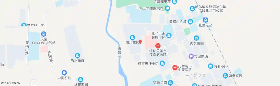 呼伦贝尔毛纺厂家属楼_公交站地图_呼伦贝尔公交_妙搜公交查询2025