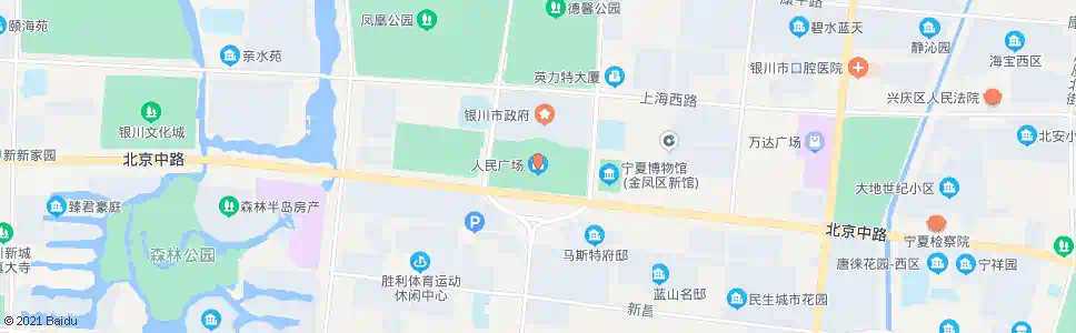 银川人民广场_公交站地图_银川公交_妙搜公交查询2025