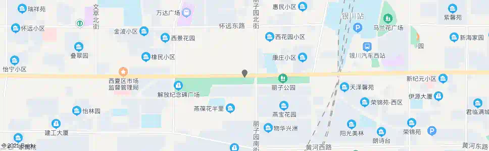 银川北京路丽子园街口_公交站地图_银川公交_妙搜公交查询2025