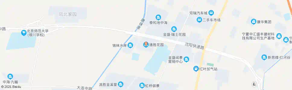 银川花园南街德胜西路口_公交站地图_银川公交_妙搜公交查询2025