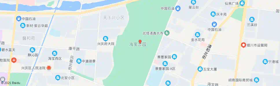 银川海宝公园北_公交站地图_银川公交_妙搜公交查询2025