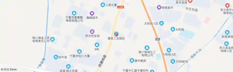 银川德胜工业园管委会_公交站地图_银川公交_妙搜公交查询2025