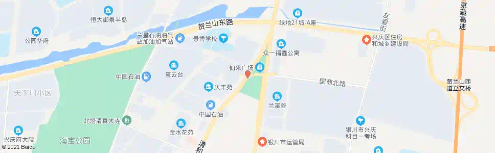 银川仙来广场南_公交站地图_银川公交_妙搜公交查询2025