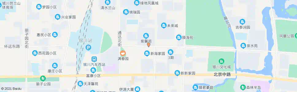 银川上海路福州街口西_公交站地图_银川公交_妙搜公交查询2025