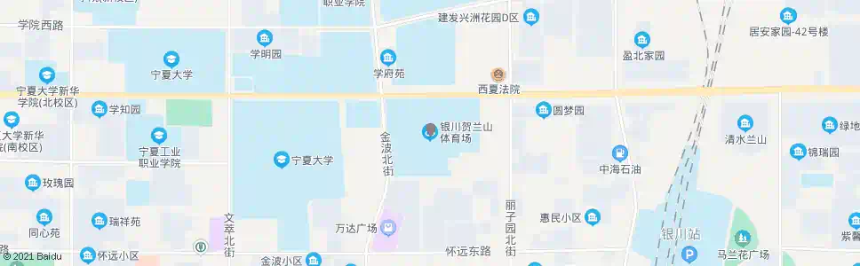 银川贺兰山体育场西_公交站地图_银川公交_妙搜公交查询2025