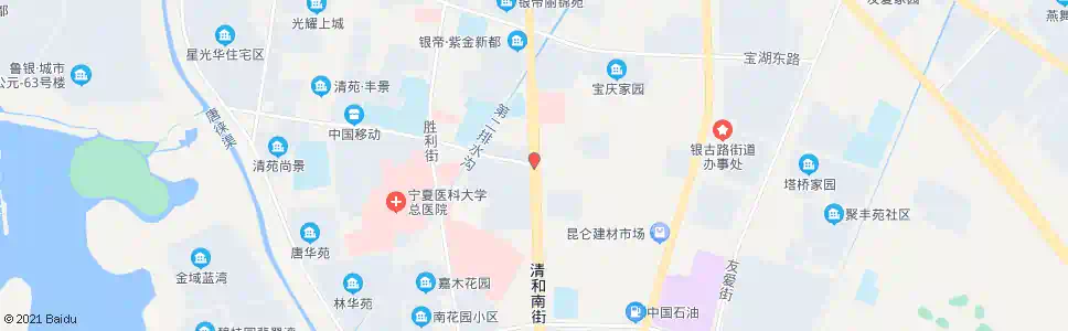 银川B1武警医院站_公交站地图_银川公交_妙搜公交查询2025