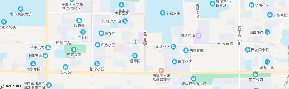 银川文萃街怀远路口_公交站地图_银川公交_妙搜公交查询2025
